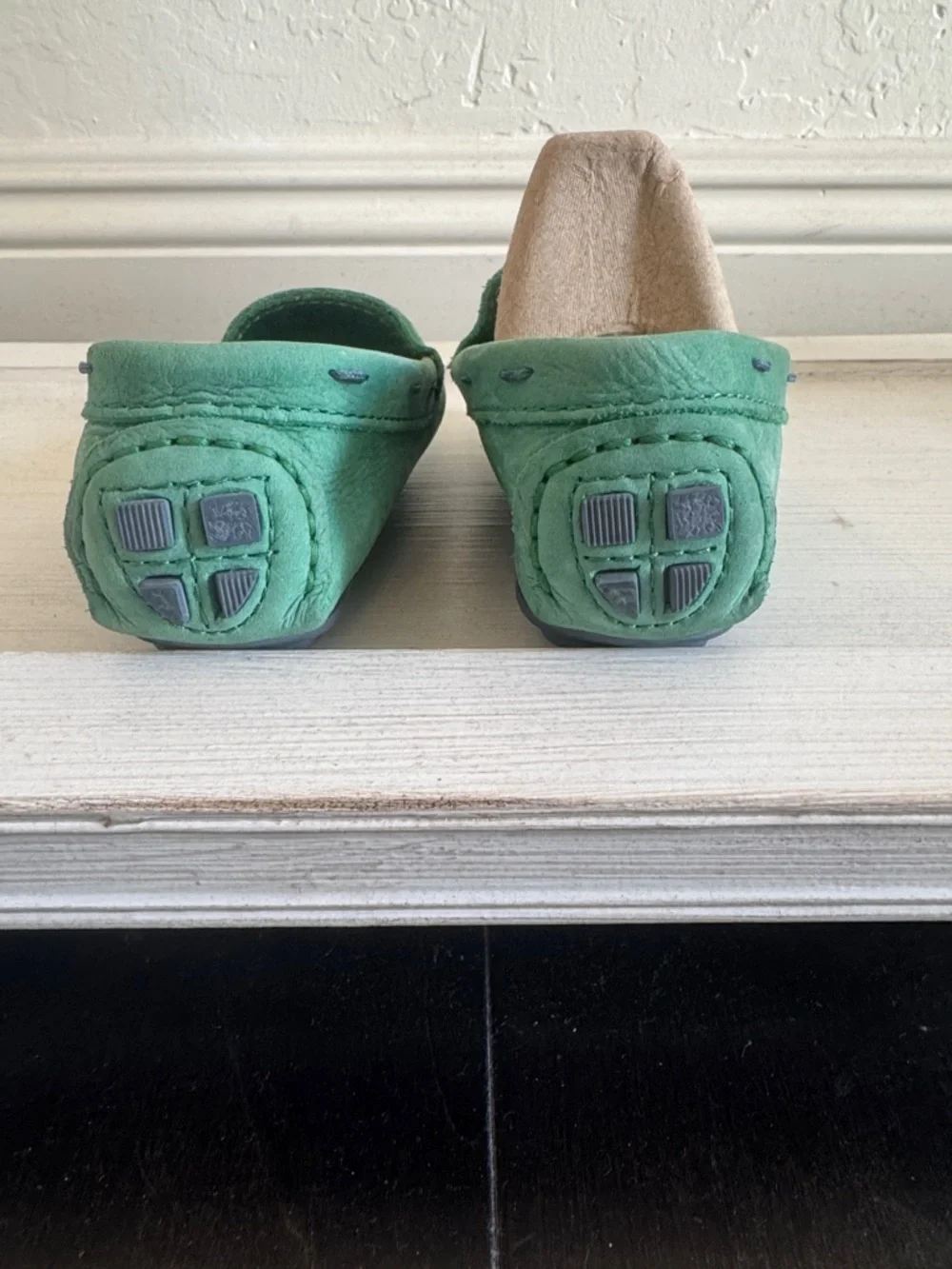 Jacadi Mint Green Suede Kids Moccasins